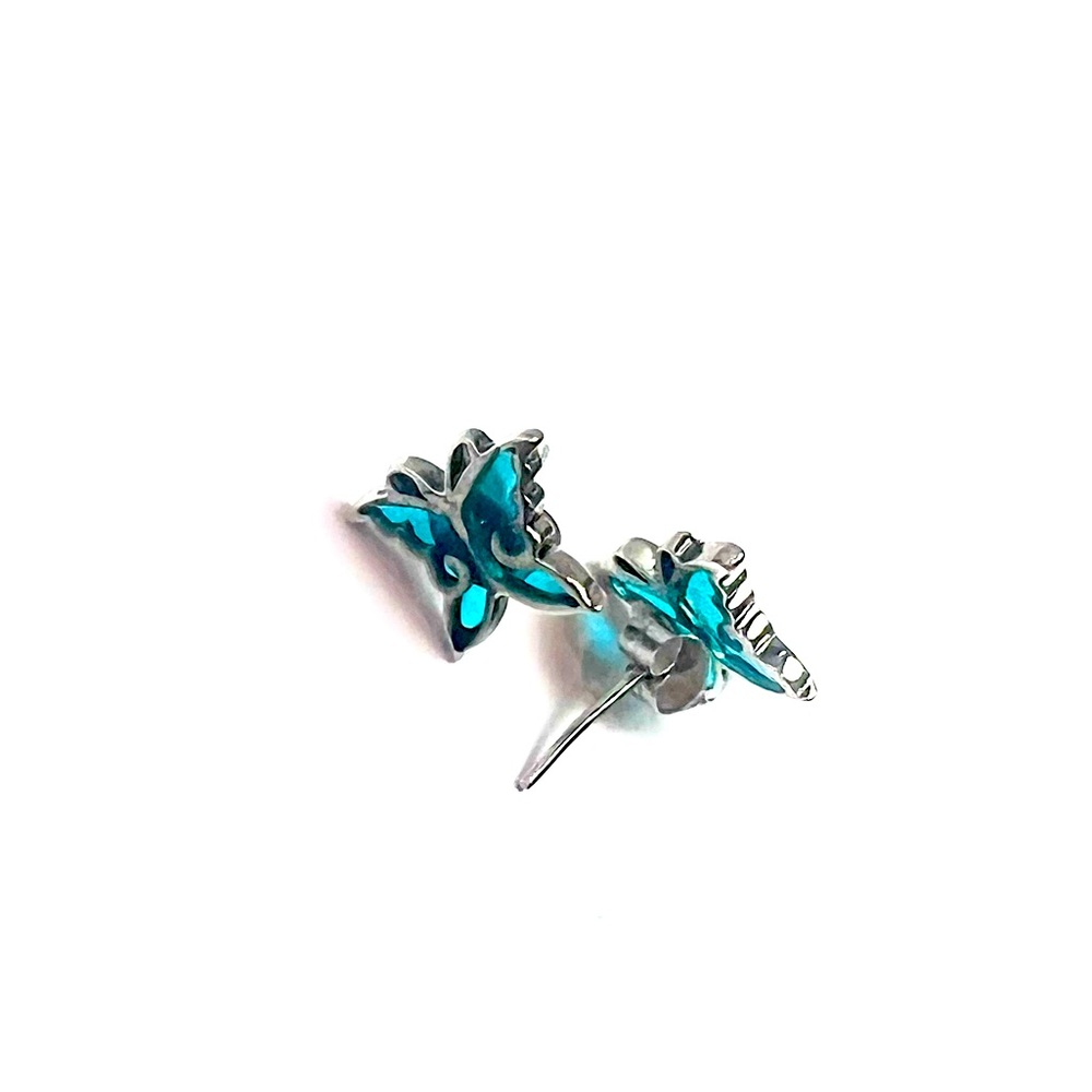 New Sterling Silver Butterly Necklace and Stud Earing.